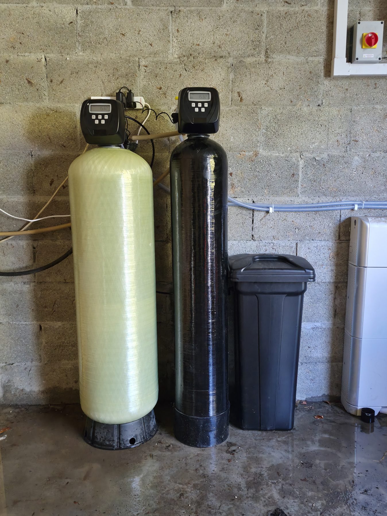 Whole-home water treatment tanks fitted to remove manganese staining